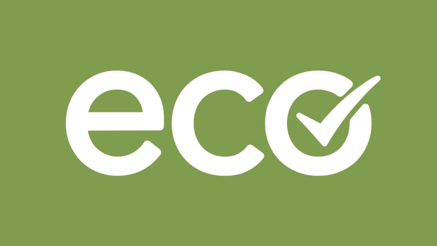 Schriftzug "eco" auf grünem Hintergrund als Logo der App EcoCheck
